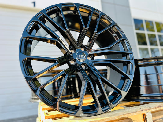 22" Black Gloss 5X112 ET20 Wheel Fits Audi A7 A8 Q5 SQ5 Q7 Q8 Rim